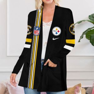 Pittsburgh Steelers Women's Patch Pocket Cardigan - TANTN 8888