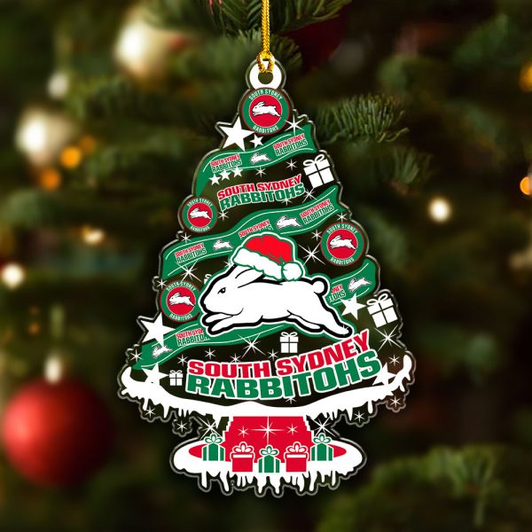 South Sydney Rabbitohs Custom Shape Clear 1-sided Acrylic Ornament - VANDH 3592