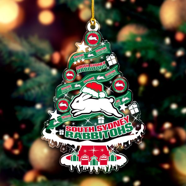 South Sydney Rabbitohs Custom Shape Clear 1-sided Acrylic Ornament - VANDH 3592