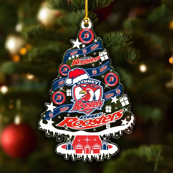 Sydney Roosters Custom Shape Clear 1-sided Acrylic Ornament - VANDH 3593