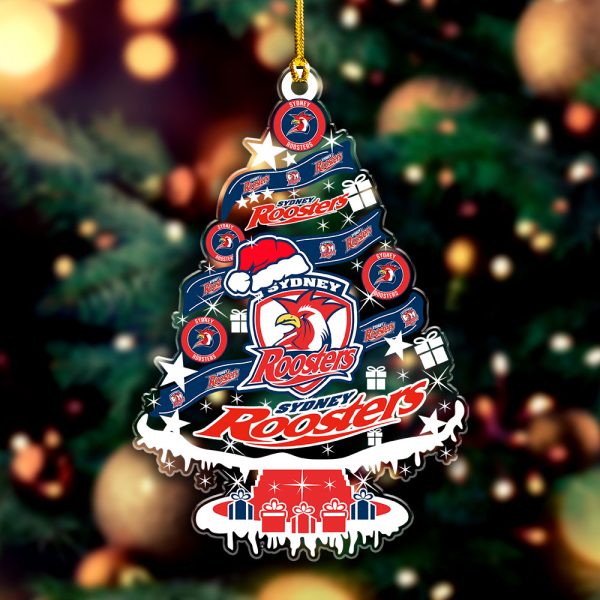 Sydney Roosters Custom Shape Clear 1-sided Acrylic Ornament - VANDH 3593