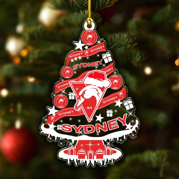 Sydney Swans Custom Shape Clear 1-sided Acrylic Ornament - VANDH 3599