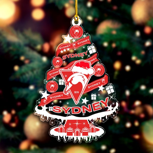 Sydney Swans Custom Shape Clear 1-sided Acrylic Ornament - VANDH 3599