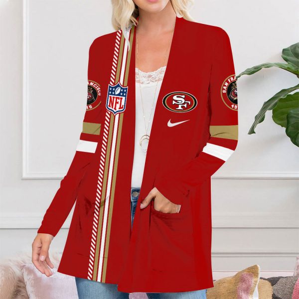 San Francisco 49ers Women's Patch Pocket Cardigan - TANTN 8892