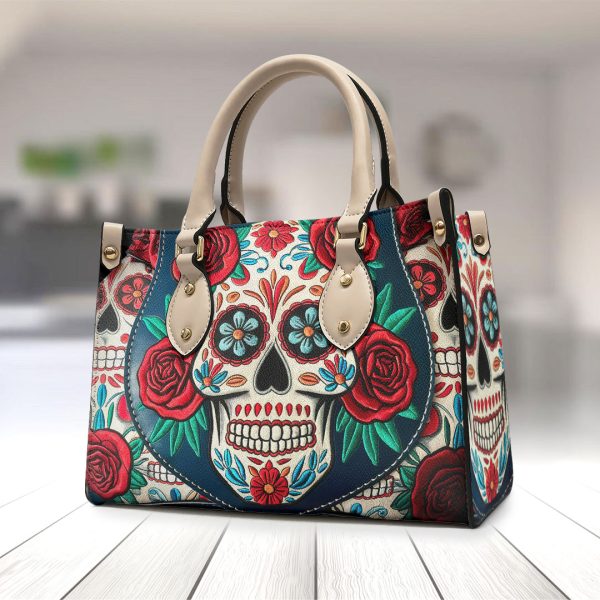 Sugar Skull Leather HandBag - VANDH 3684