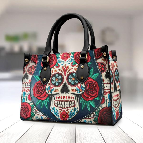 Sugar Skull Leather HandBag - VANDH 3684