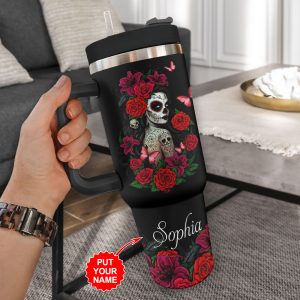 Personalized Sugar Skull 40oz Stanley Tumbler - VANDH 3686