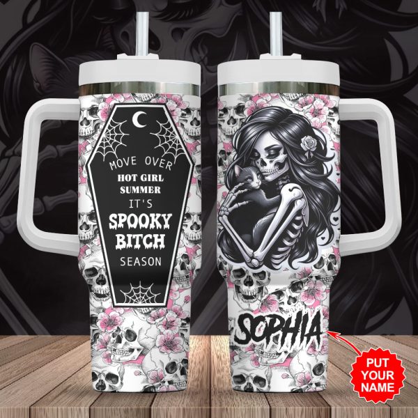 Personalized Sugar Skull 40oz Stanley Tumbler - VANDH 3722