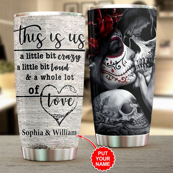 Personalized Sugar Skull Tumbler Cup - VANDH 3723