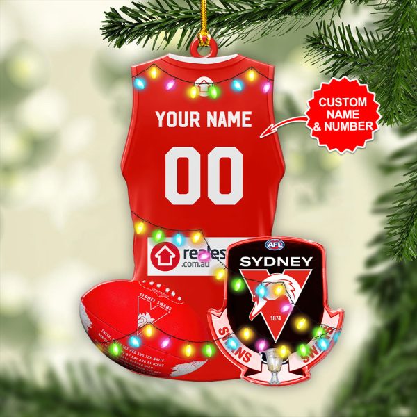 Personalized Sydney Swans Custom Shape 2-sided Acrylic Ornament – VANDH 3847