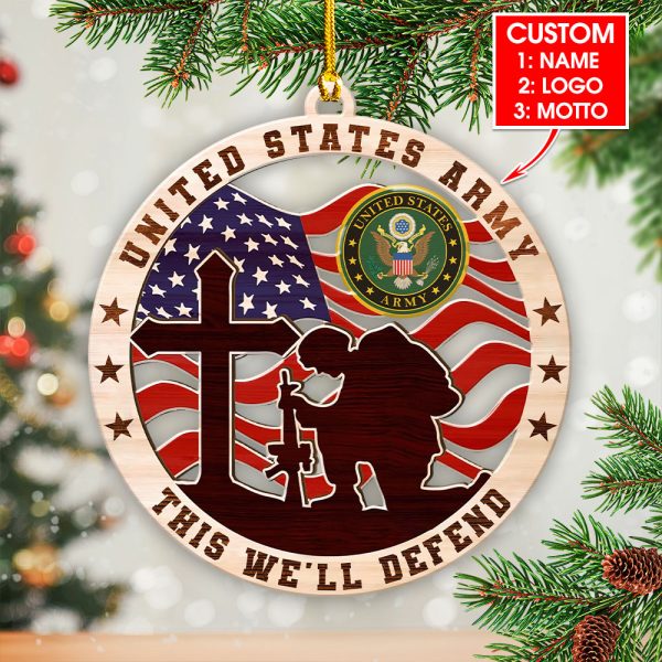 Personalized Veterans Custom Shape 2-sided Acrylic Ornament – GNE 1746