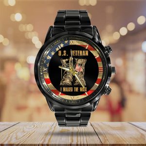 Veterans Black Stainless Steel Watch - HOATT 6679