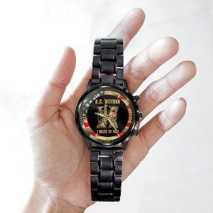 Veterans Black Stainless Steel Watch - HOATT 6679