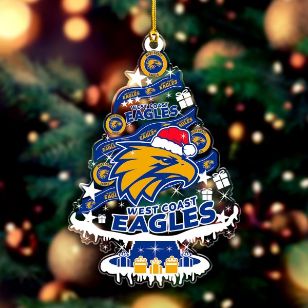 West Coast Eagles Custom Shape Clear 1-sided Acrylic Ornament - VANDH 3582