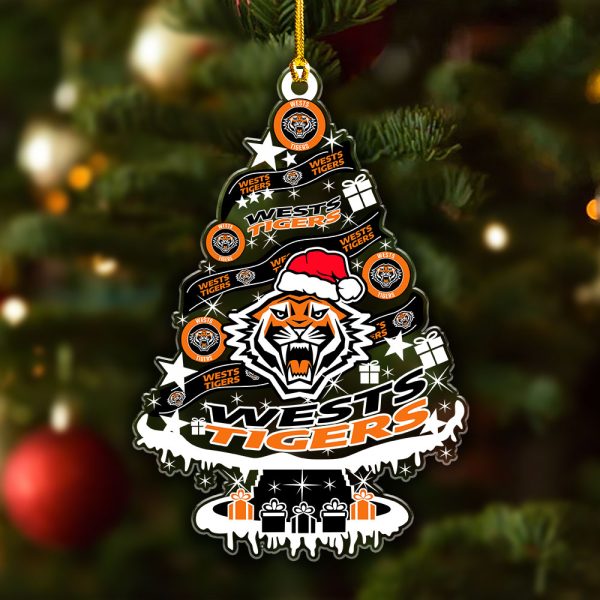 Wests Tigers Custom Shape Clear 1-sided Acrylic Ornament - VANDH 3598