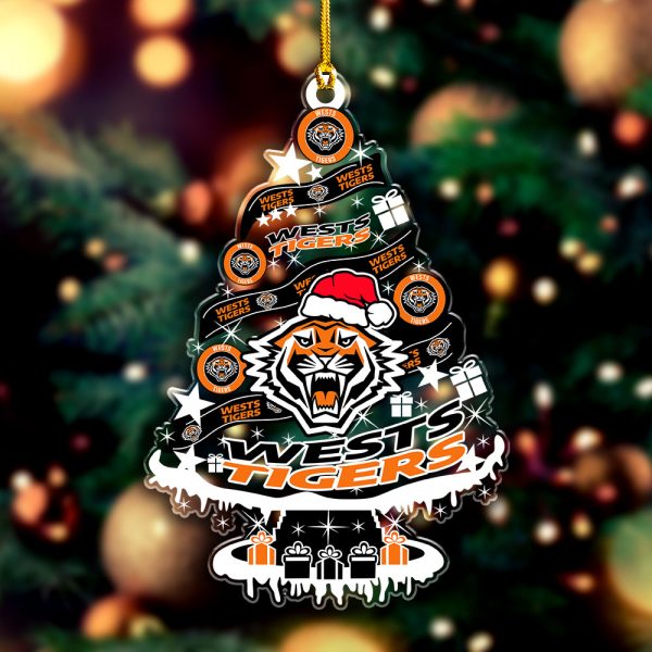 Wests Tigers Custom Shape Clear 1-sided Acrylic Ornament - VANDH 3598