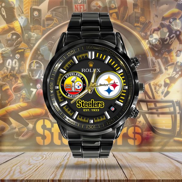 Pittsburgh Steelers x Rolex Black Stainless Steel Watch - MAITM 8675