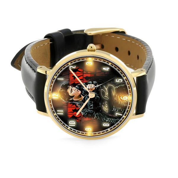 Elvis Presley Black Stitched Leather Watch - MAITM 8689