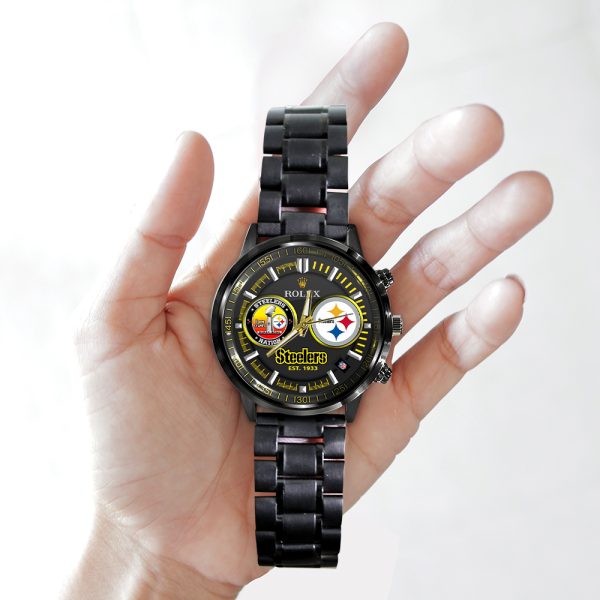 Pittsburgh Steelers x Rolex Black Stainless Steel Watch - MAITM 8675