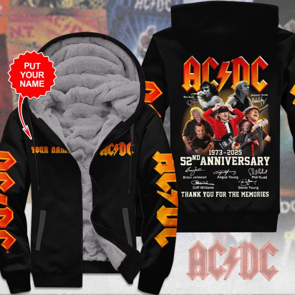 Personalized AC/DC 3D Fleece Zip Up Hoodie - MAITM 8809