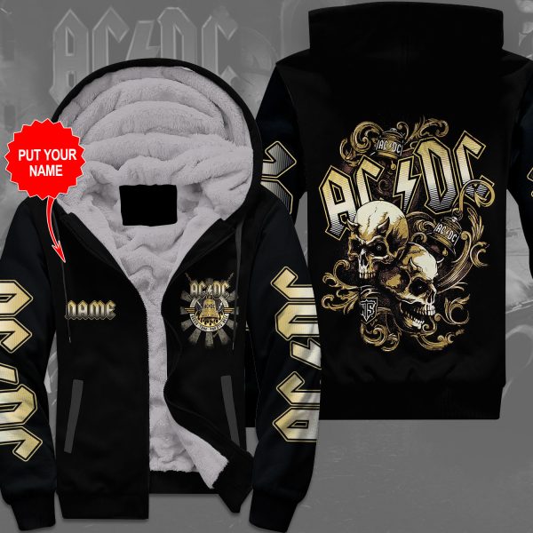 Personalized AC/DC 3D Fleece Zip Up Hoodie - MAITM 8819