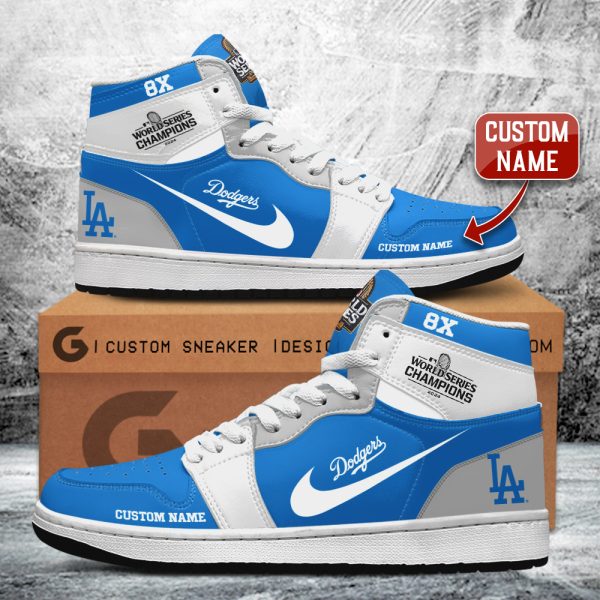 Personalized Los Angeles Dodgers AJ 1 Sneaker - ANHNV 5598