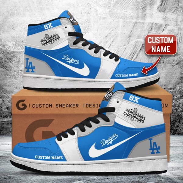 Personalized Los Angeles Dodgers AJ 1 Sneaker - ANHNV 5598