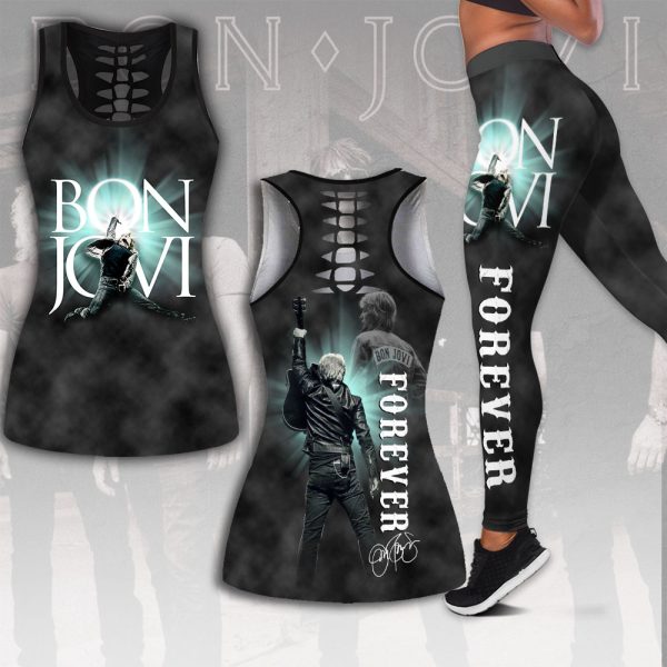 Bon Jovi Hollow Tank Top Leggings - MAITM 8936