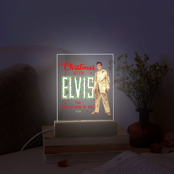 Elvis Presley Led Light with Wooden Base (7 Colors) - TANTN 9443