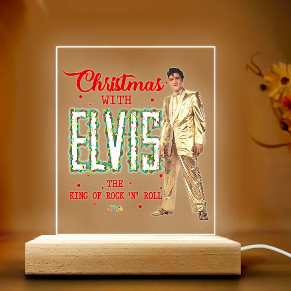 Elvis Presley Led Light with Wooden Base (7 Colors) - TANTN 9443