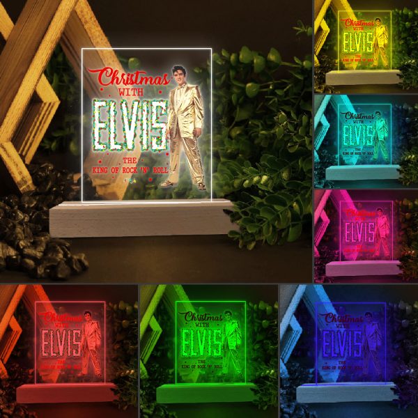 Elvis Presley Led Light with Wooden Base (7 Colors) - TANTN 9443