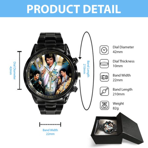 Elvis Presley Black Stainless Steel Watch - GNE 1903