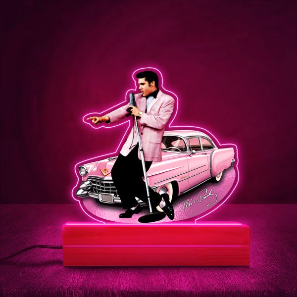 Elvis Presley Led Light with Wooden Base (7 Colors) - HOATT 7145