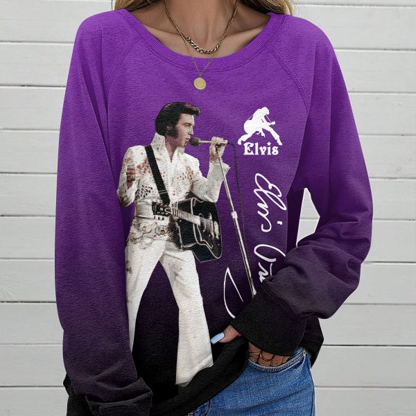 Elvis Presley Round Neck Raglan Sleeve Sweatshirt – HOATT 7049