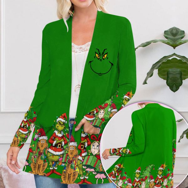 The Grinch Women's Patch Pocket Cardigan - VANDH 3876