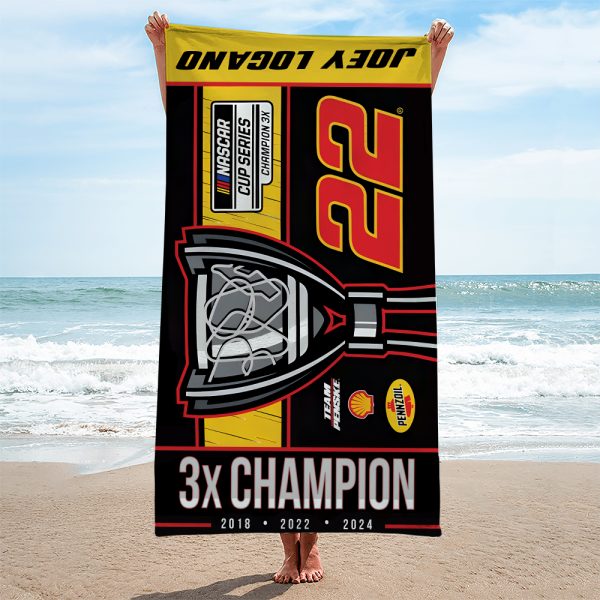 Joey Logano Rectangle Beach Towel - TANTN 9324