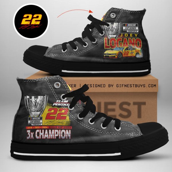 Joey Logano High Top Canvas Shoes - TANTN 9410