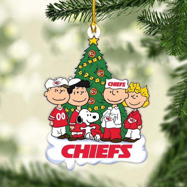 Kansas City Chiefs x The Peanuts Movie Custom Shape 2-sided Acrylic Ornament - MAITM 8698