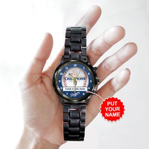 Personalized Los Angeles Dodgers Black Stainless Steel Watch - TANTN 9068