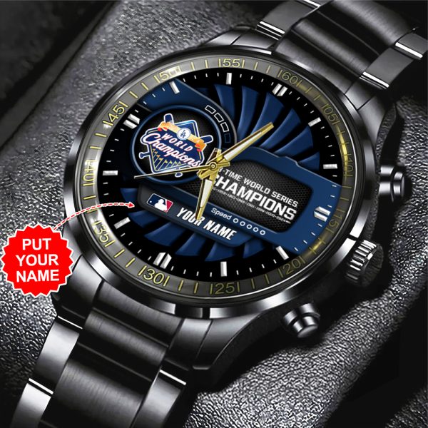 Personalized Los Angeles Dodgers Black Stainless Steel Watch - TANTN 9279