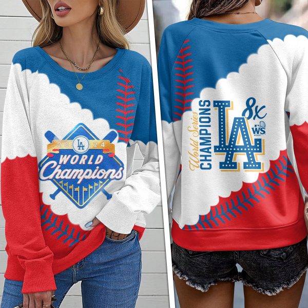 Los Angeles Dodgers Round Neck Raglan Sleeve Sweatshirt – HOATT 6902