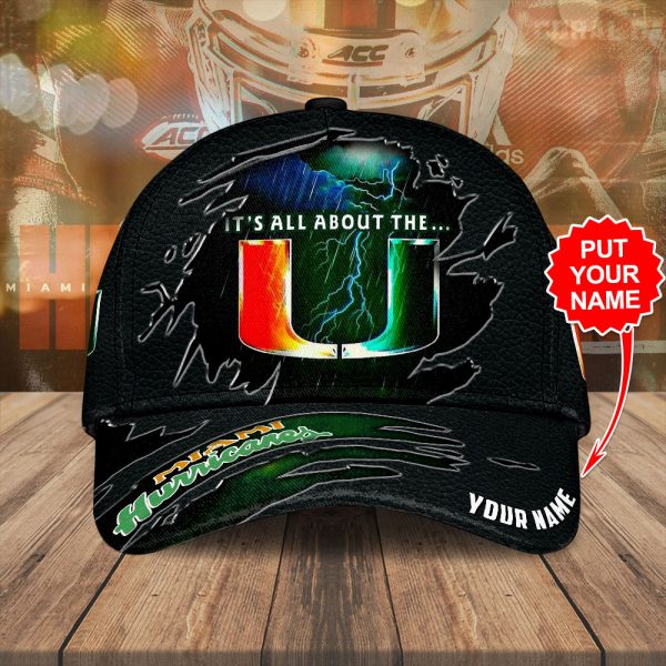 Personalized Miami Hurricanes Football Classic Cap - MAITM 8726