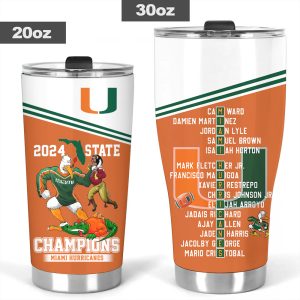 Miami Hurricanes Football Tumbler Cup - MAITM 8659