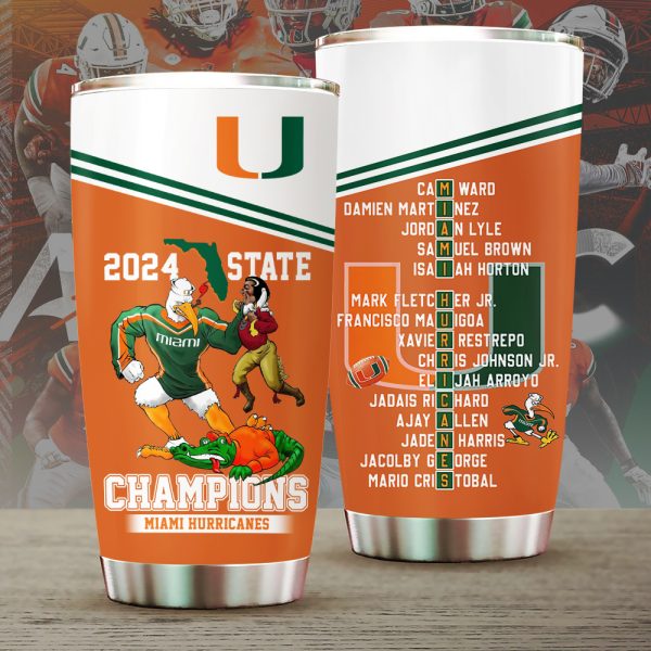 Miami Hurricanes Football Tumbler Cup - MAITM 8659