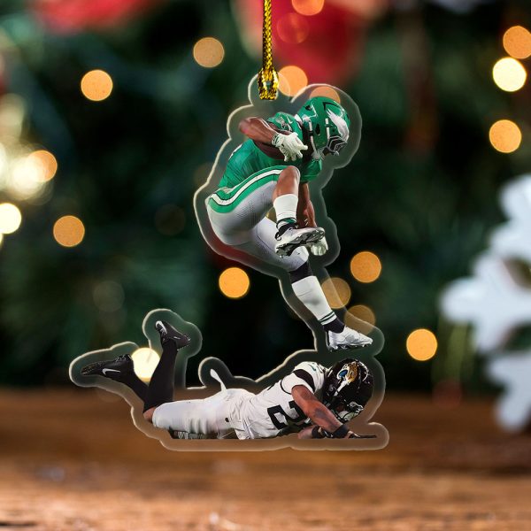 Philadelphia Eagles Custom Shape Clear 1-Sided Acrylic Ornament - TANTN 9561.2