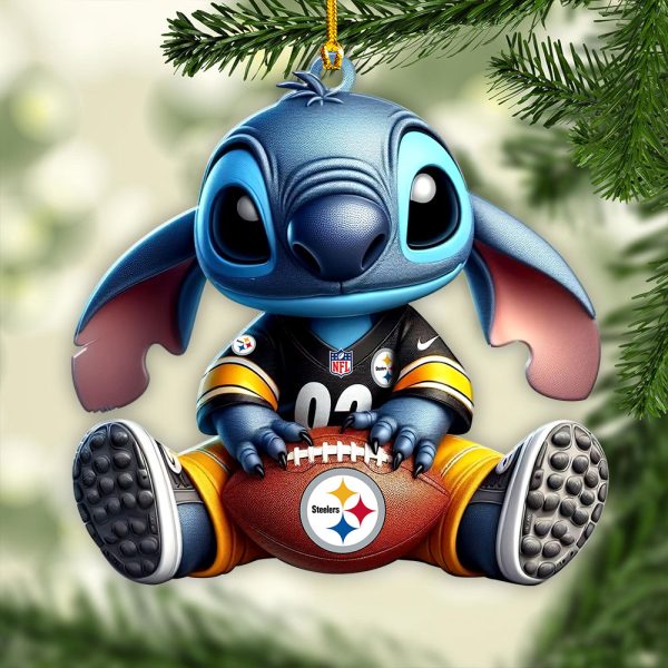 Pittsburgh Steelers x Stitch Custom Shape 2-sided Acrylic Ornament - VANDH 3993