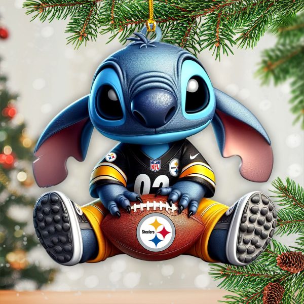 Pittsburgh Steelers x Stitch Custom Shape 2-sided Acrylic Ornament - VANDH 3993