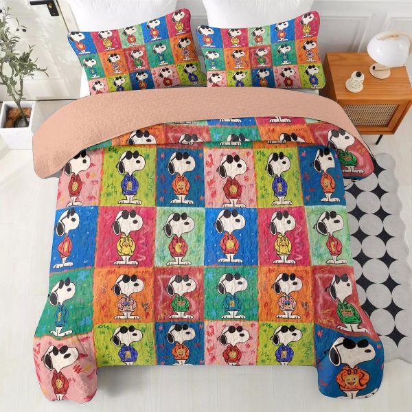 Snoopy Quilt Bedding Set - HOATT 6932