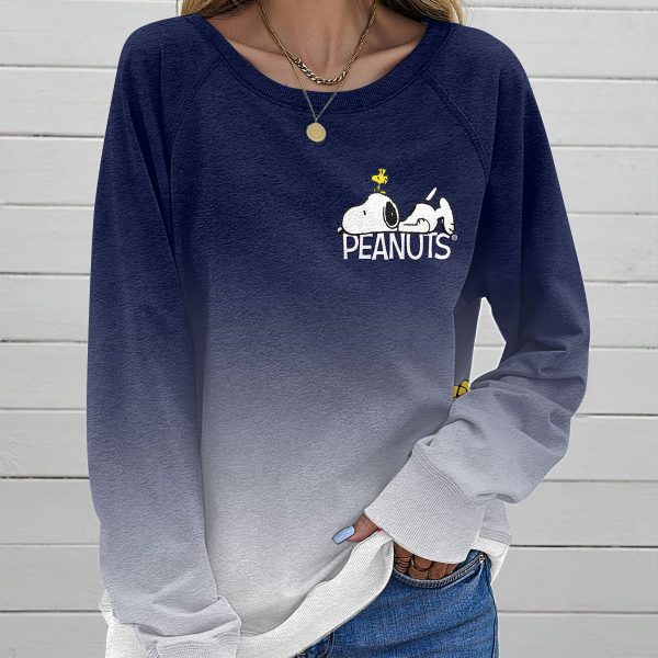 Snoopy Round Neck Raglan Sleeve Sweatshirt – HOATT 6937