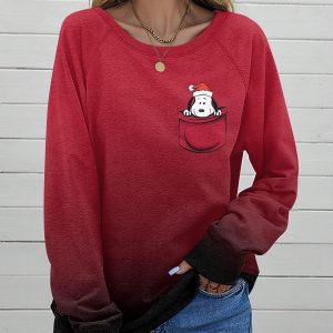 Snoopy Round Neck Raglan Sleeve Sweatshirt – HOATT 7036